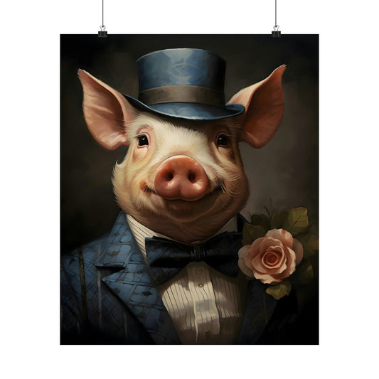 Dapper Pig Poster