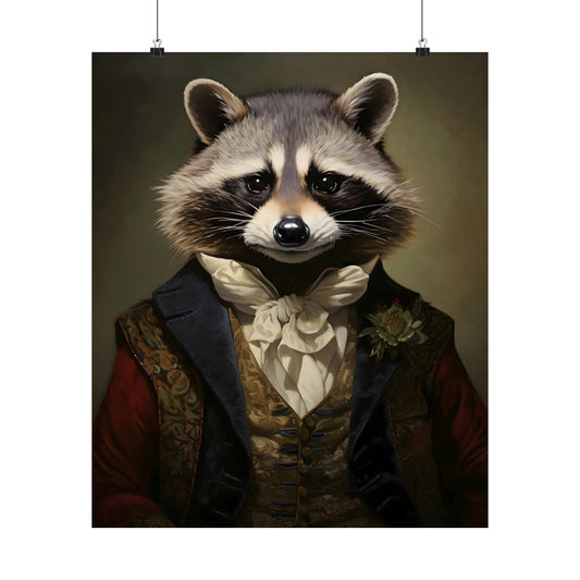 Aristocratic Raccoon Poster