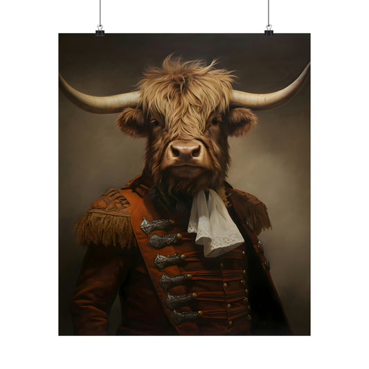 Aristocratic Highland Cow Poster