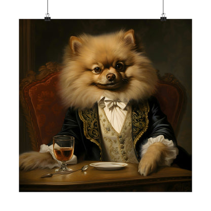 Dapper Pomeranian Poster