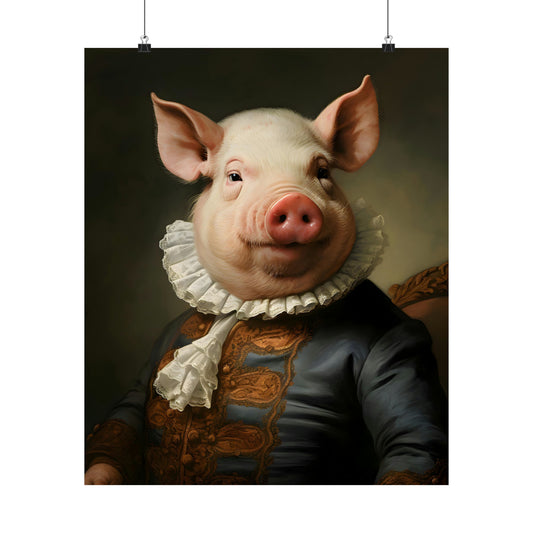 Aristocratic Pig Poster