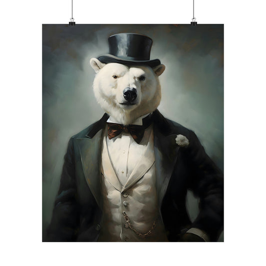 Dapper Polar Bear Poster
