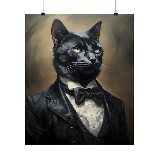 Dapper Black Cat Poster