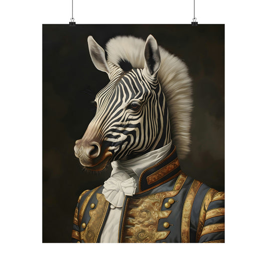 Aristocratic Zebra Poster
